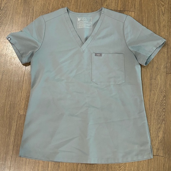 Figs Scrubs One Pocket Grey Top - S - Picture 1 of 5